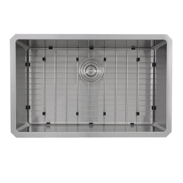 Nantucket Sinks Pro Series Rectangle Single Bowl Undermount Small Radius Corners Stainless Steel Kitchen Sink, 16 ga SR3018 - main